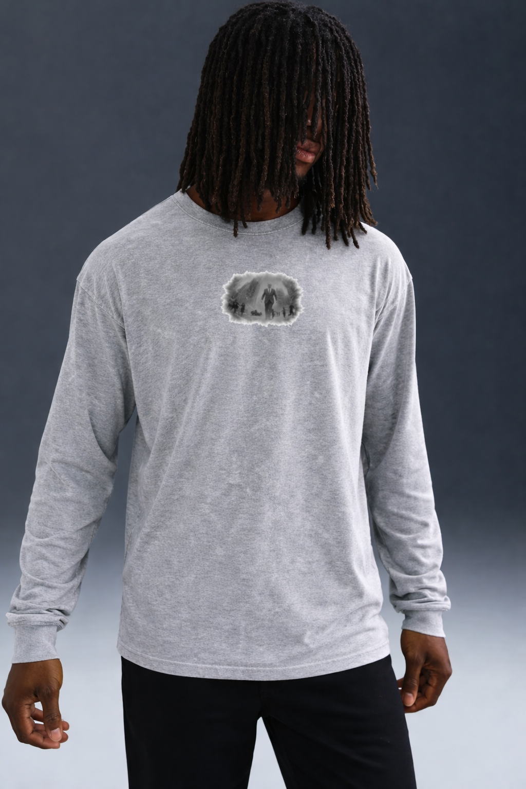 COLLOSSAL LONG SLEEVE TEE LIGHT GREY